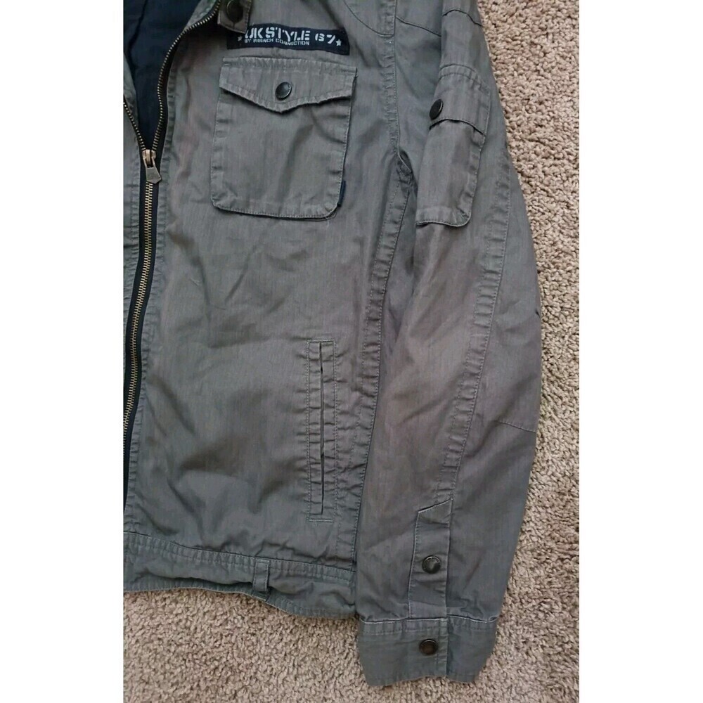 Vintage French Connection Jacket Women's Size Medium Full Zip Green Pockets - Picture 8 of 12